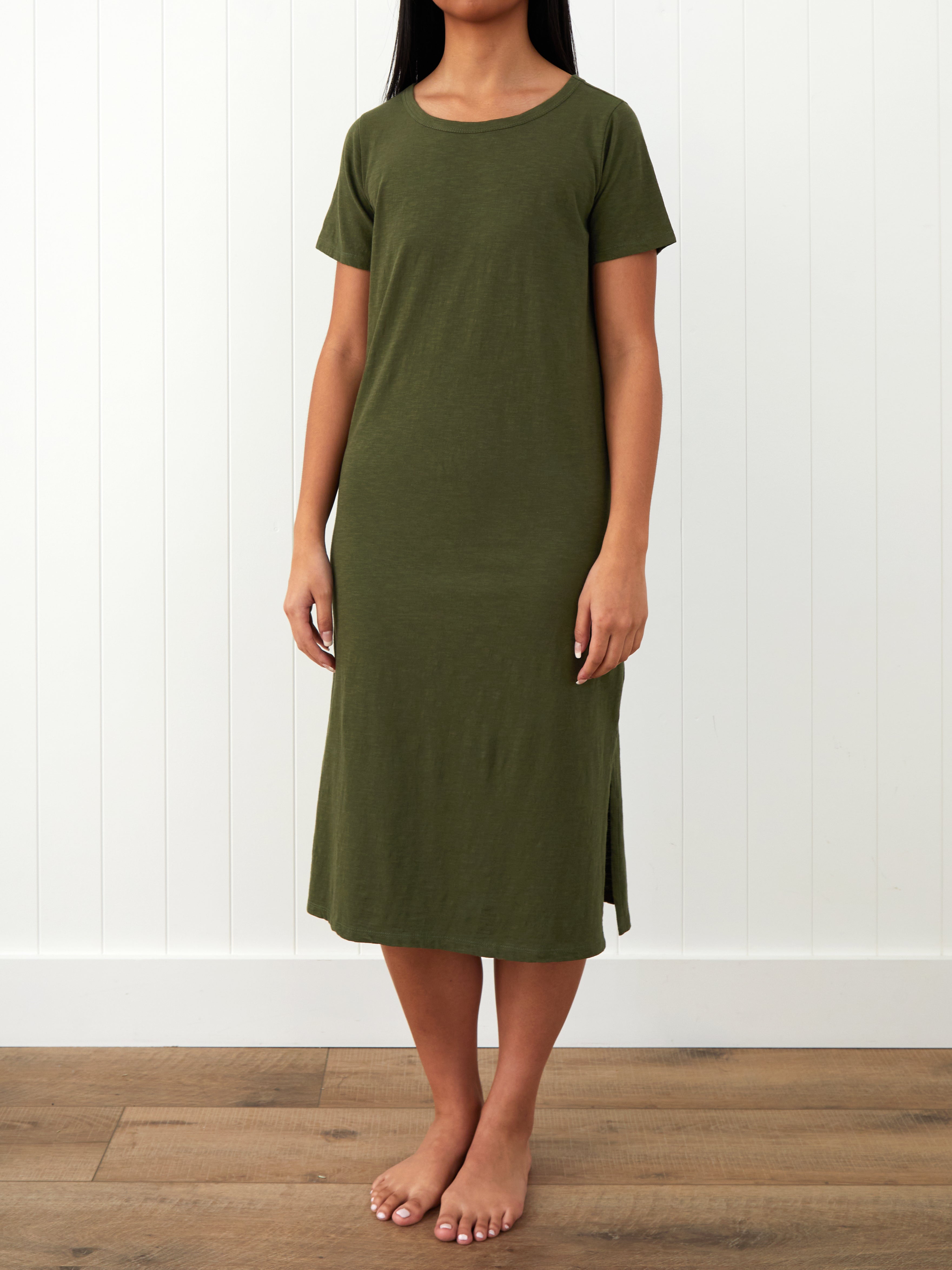 Andie Tee Shirt Dress | Green-1