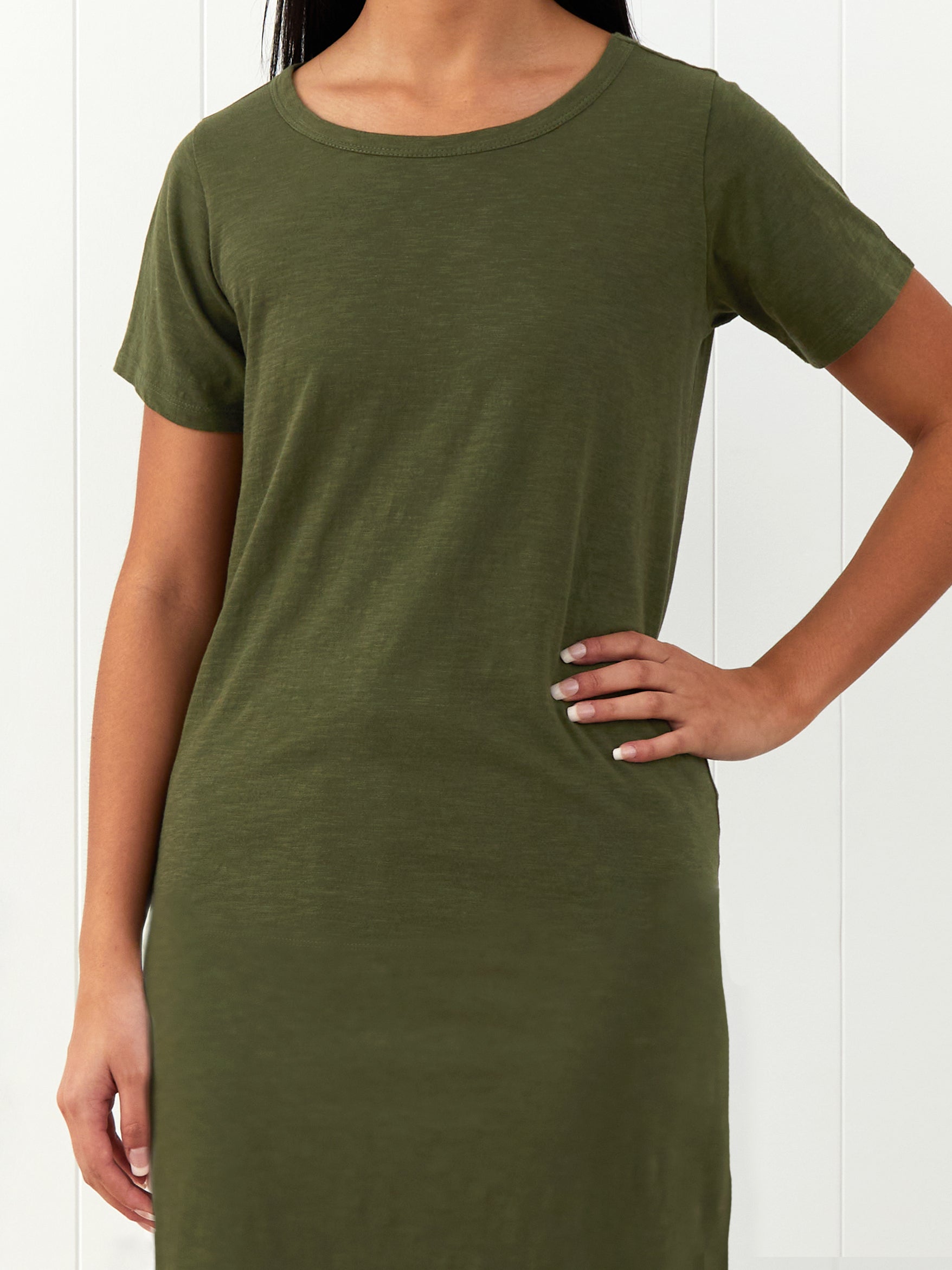 Andie Tee Shirt Dress | Green-3