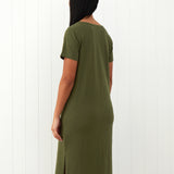 Andie Tee Shirt Dress | Green-4