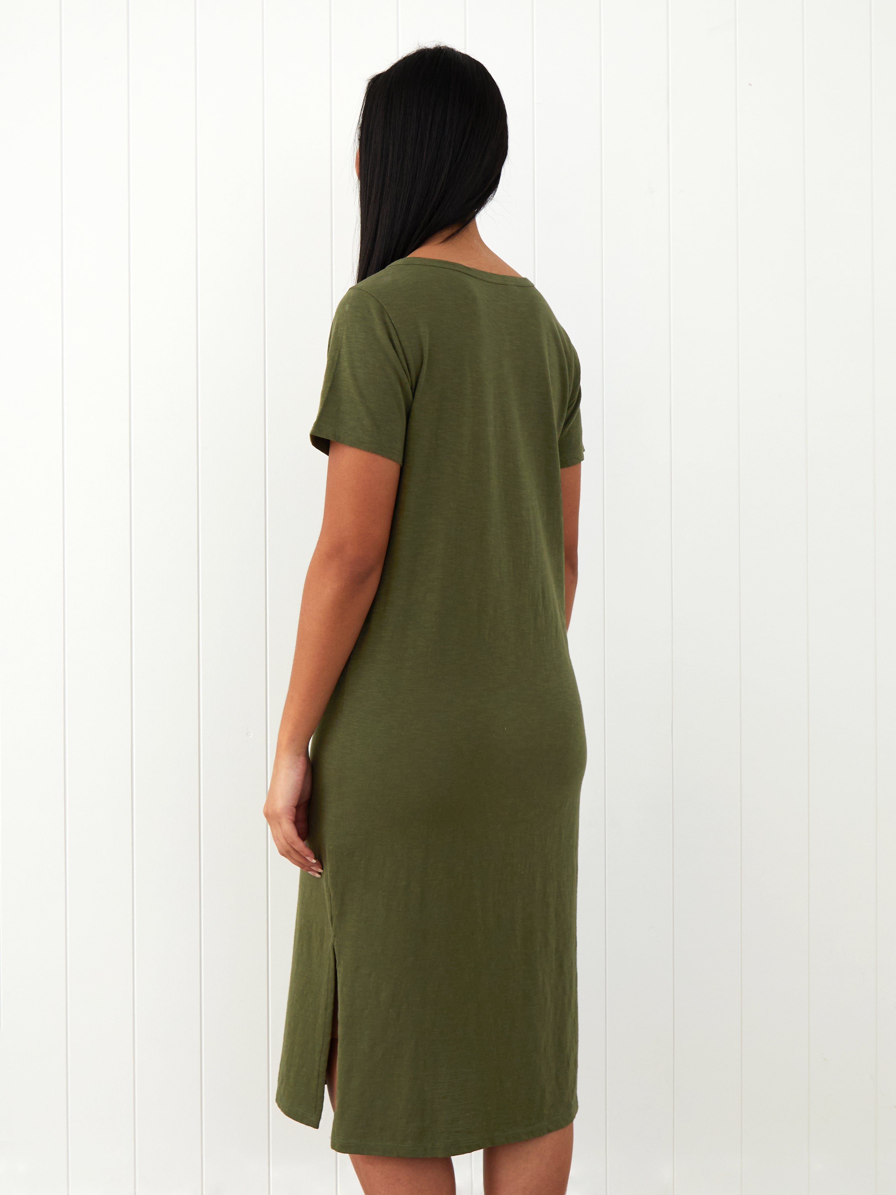 Andie Tee Shirt Dress | Green-4
