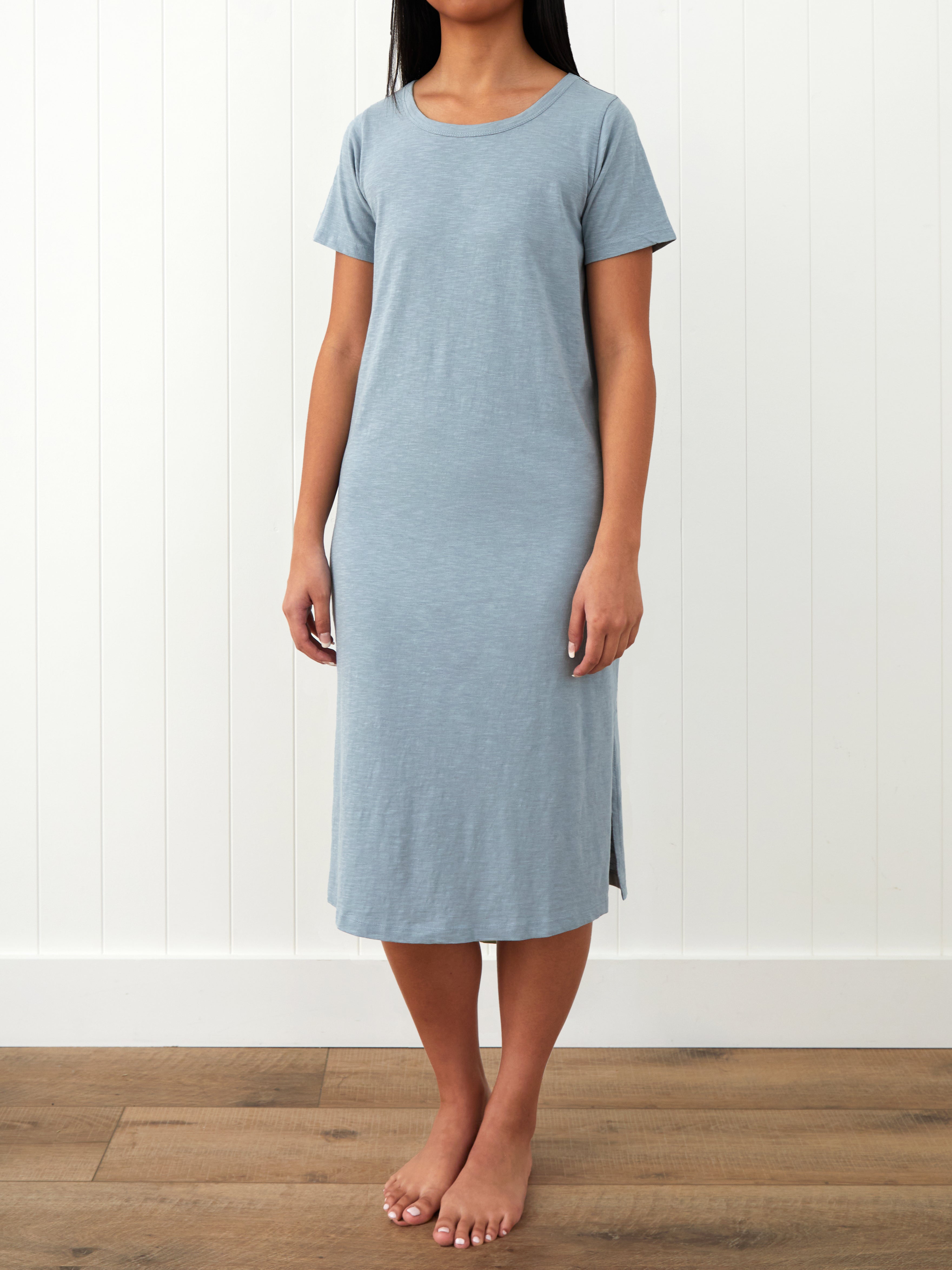 Andie Tee Shirt Dress | Mineral Blue-1
