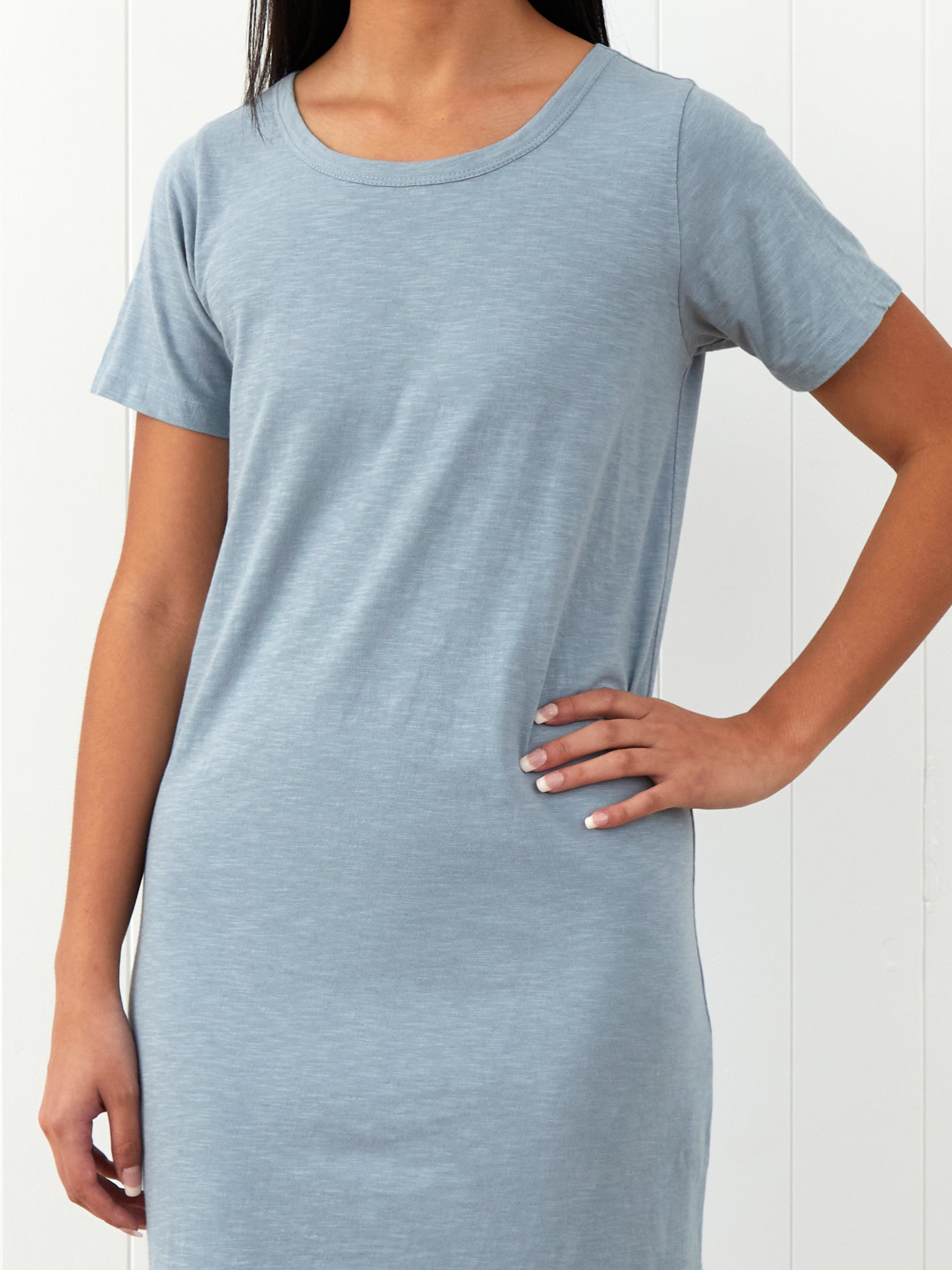 Andie Tee Shirt Dress | Mineral Blue-3