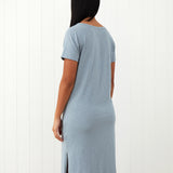Andie Tee Shirt Dress | Mineral Blue-4