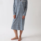 August Organic Cotton Knit Nightshirt | Blue Gingham-1