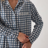 August Organic Cotton Knit Nightshirt | Blue Gingham-2