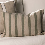 Barcelona Rectangle Cushion Cover | Olive Stripe-2