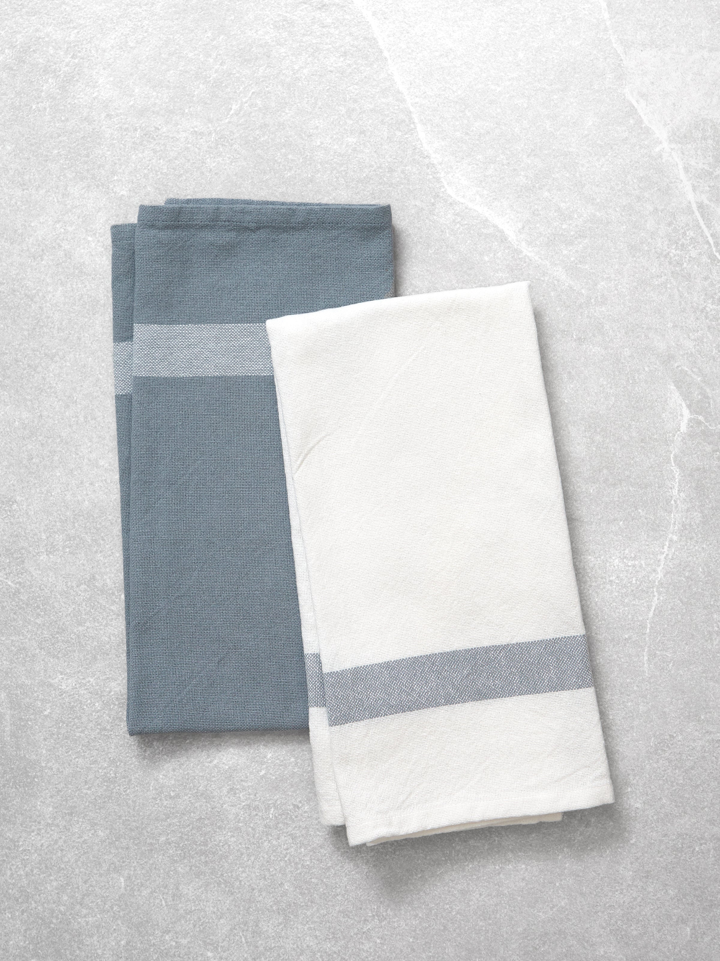 Beaumont Tea Towel Set of 2 | Blue White-1