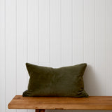 Bee Trio Embroidered Rectangle Cushion Cover | Olive Natural-3