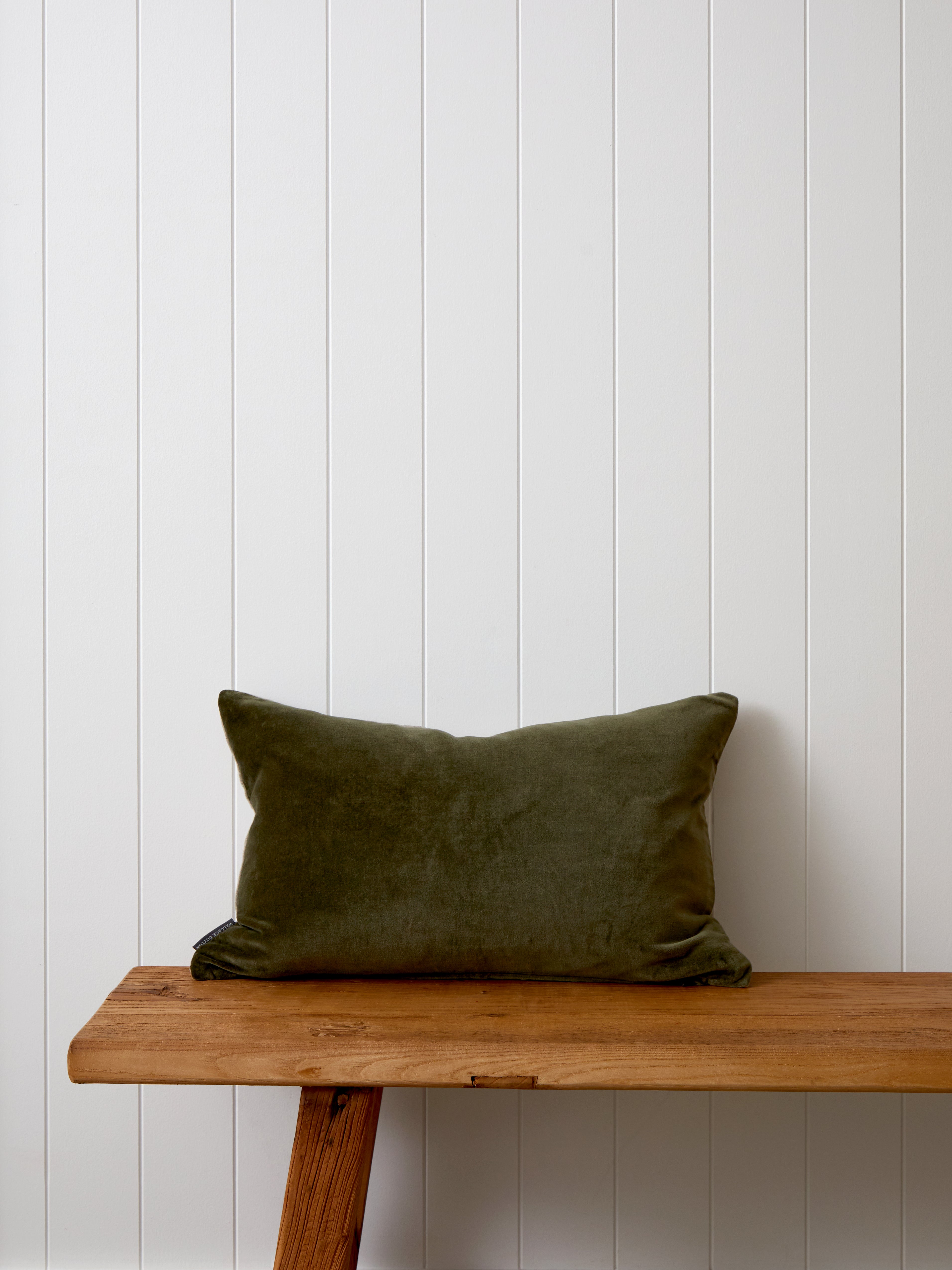 Bee Trio Embroidered Rectangle Cushion Cover | Olive Natural-3