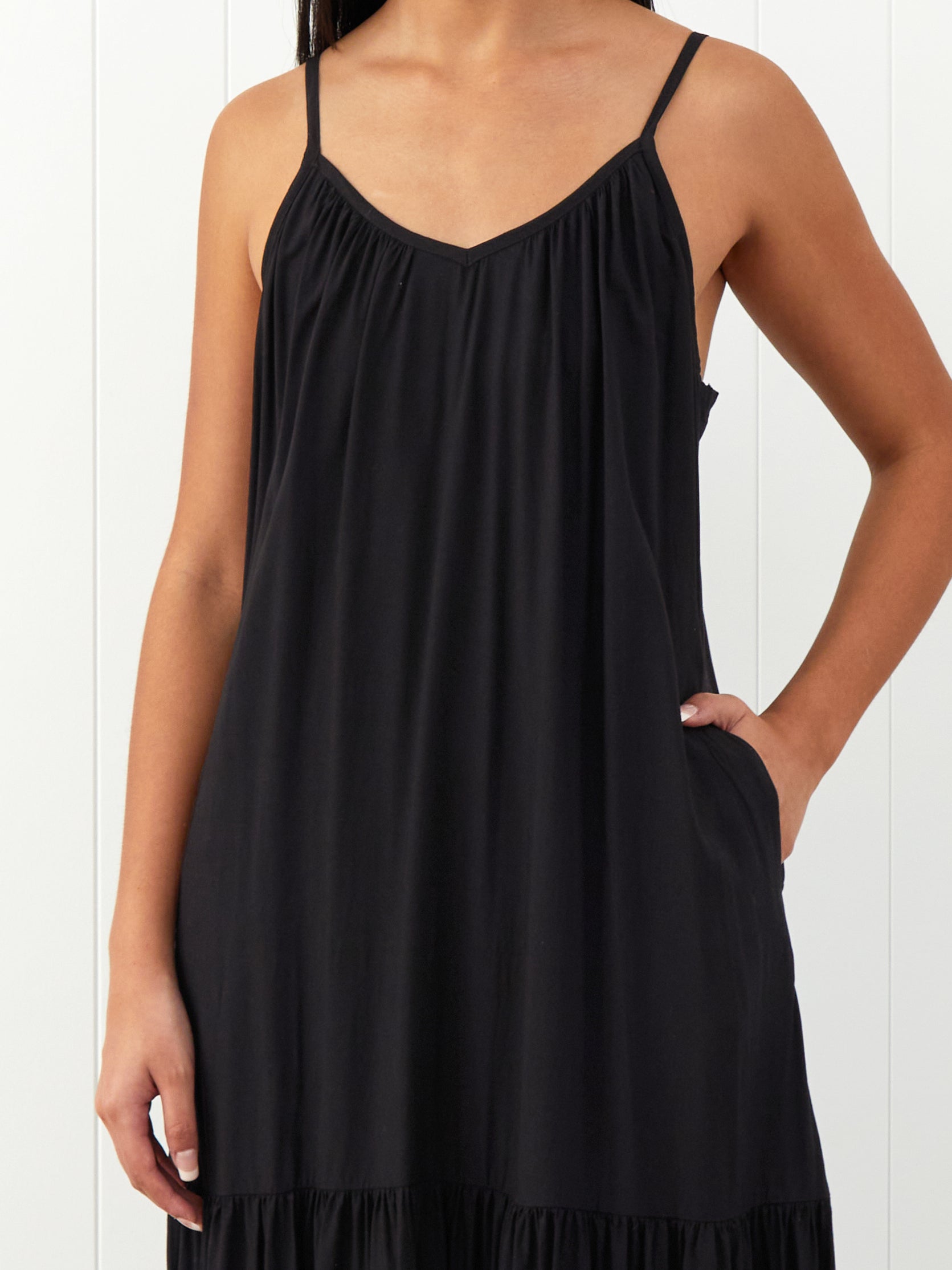 Belize Modal Strappy Dress | Black-3