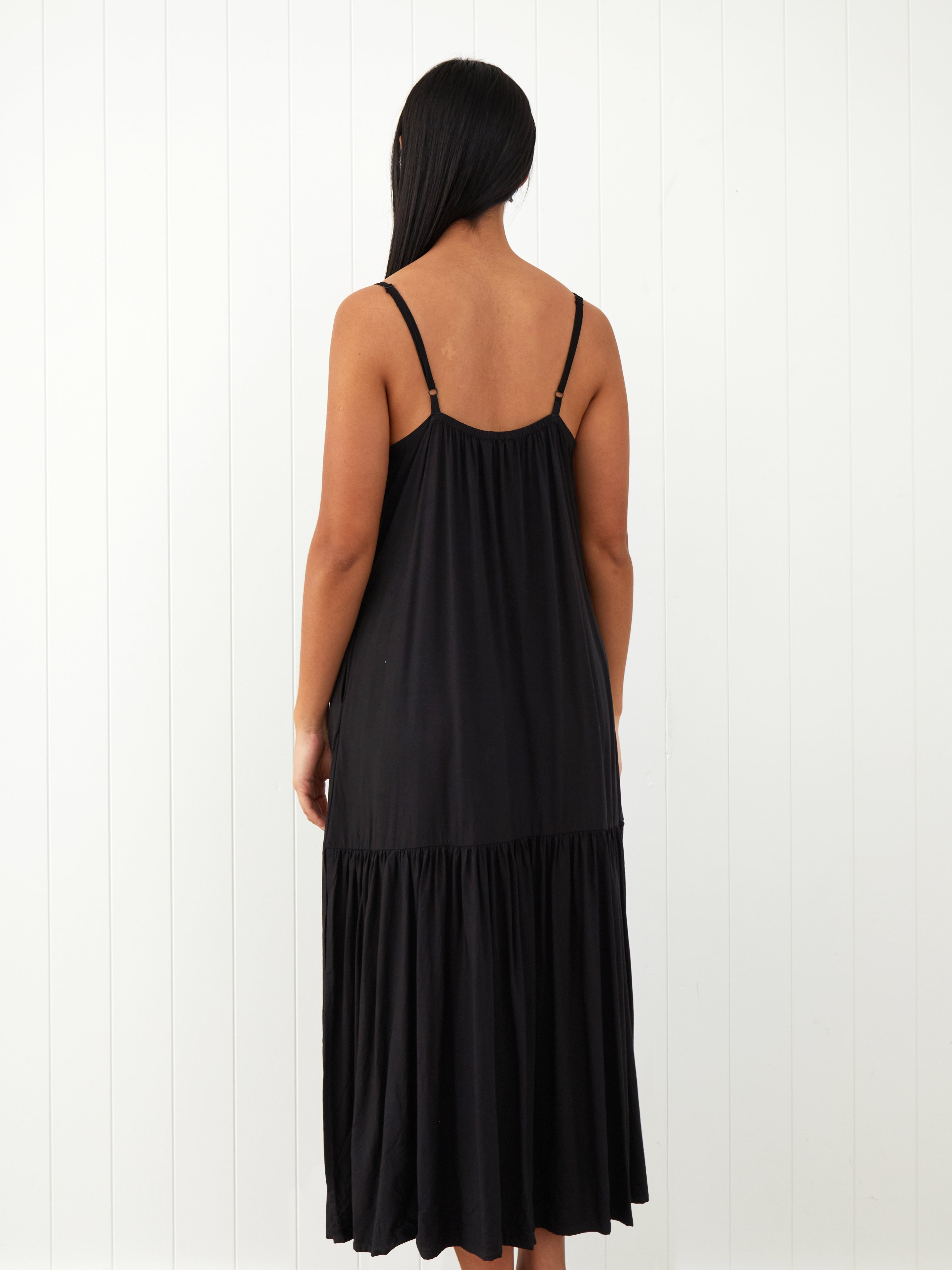 Belize Modal Strappy Dress | Black-4