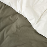 Cardrona Reversible Flannel Duvet Set | Olive Stripe-4