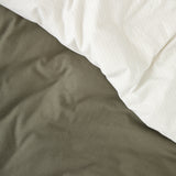 Cardrona Reversible Flannel Duvet Set | Olive Stripe-4