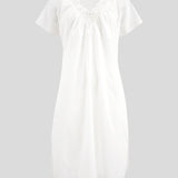 Colette Cap Sleeve Nightie | White-2