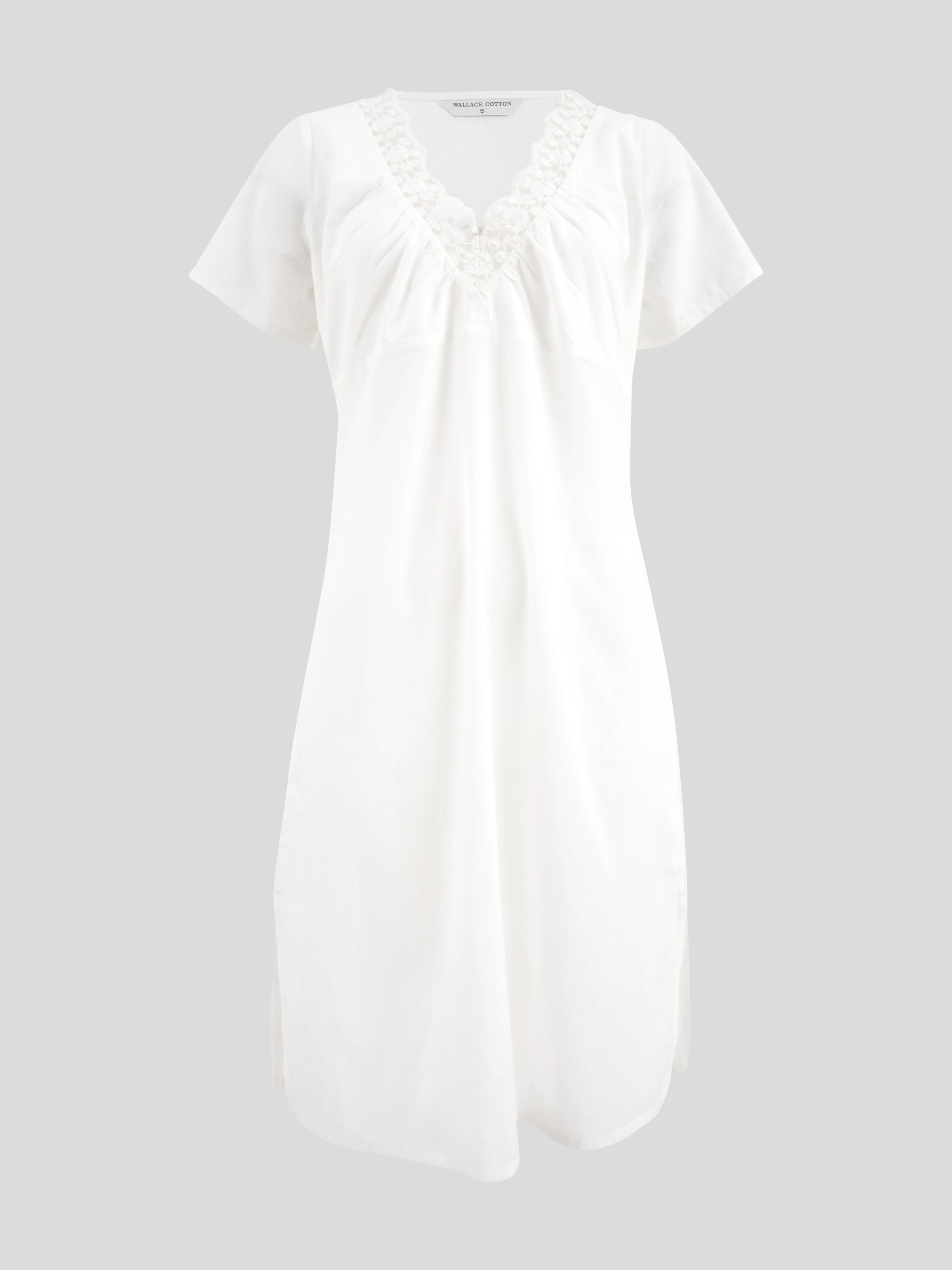 Colette Cap Sleeve Nightie | White-2