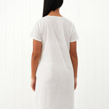 Colette Cap Sleeve Nightie | White-4