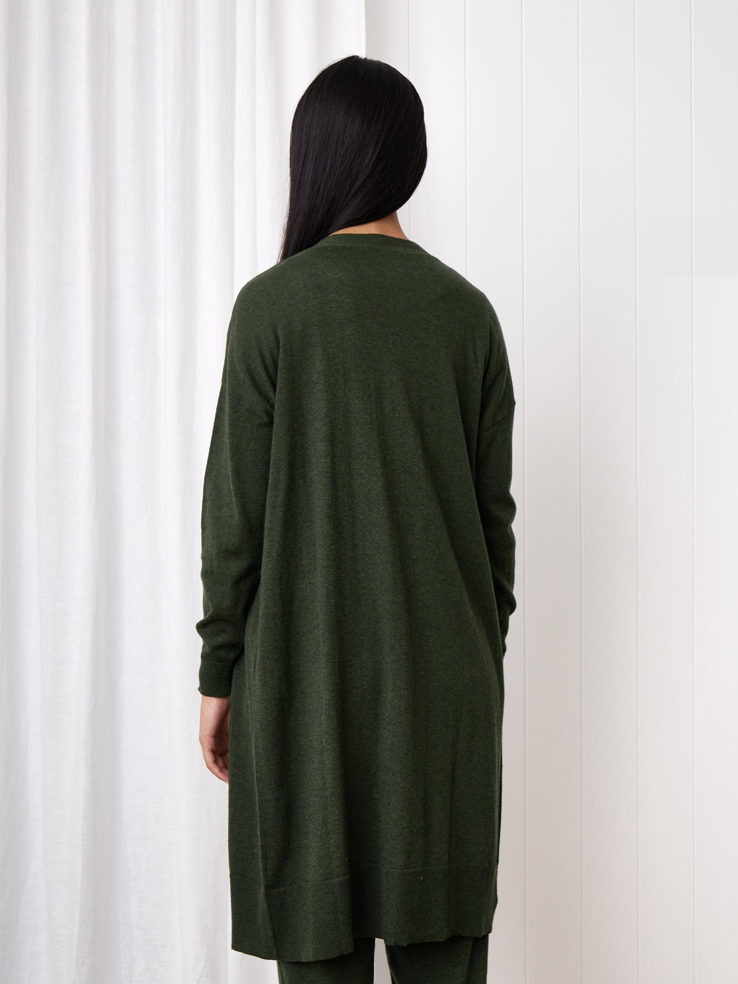 Cotton Cashmere Cardi | Green-4