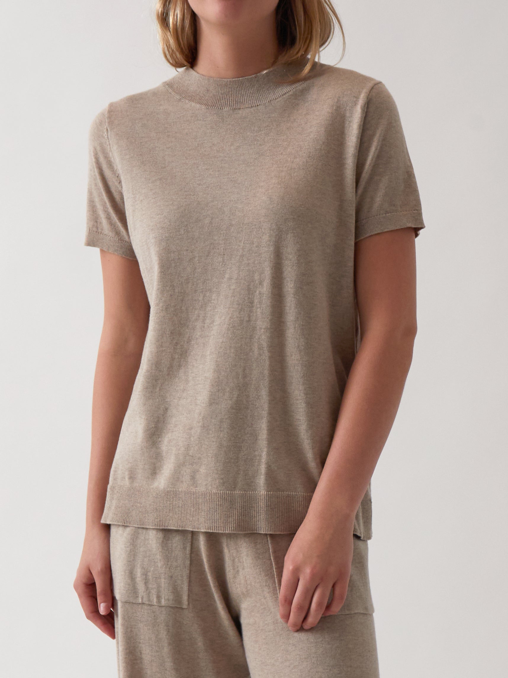 Cotton Cashmere Lounge Tee | Natural-1