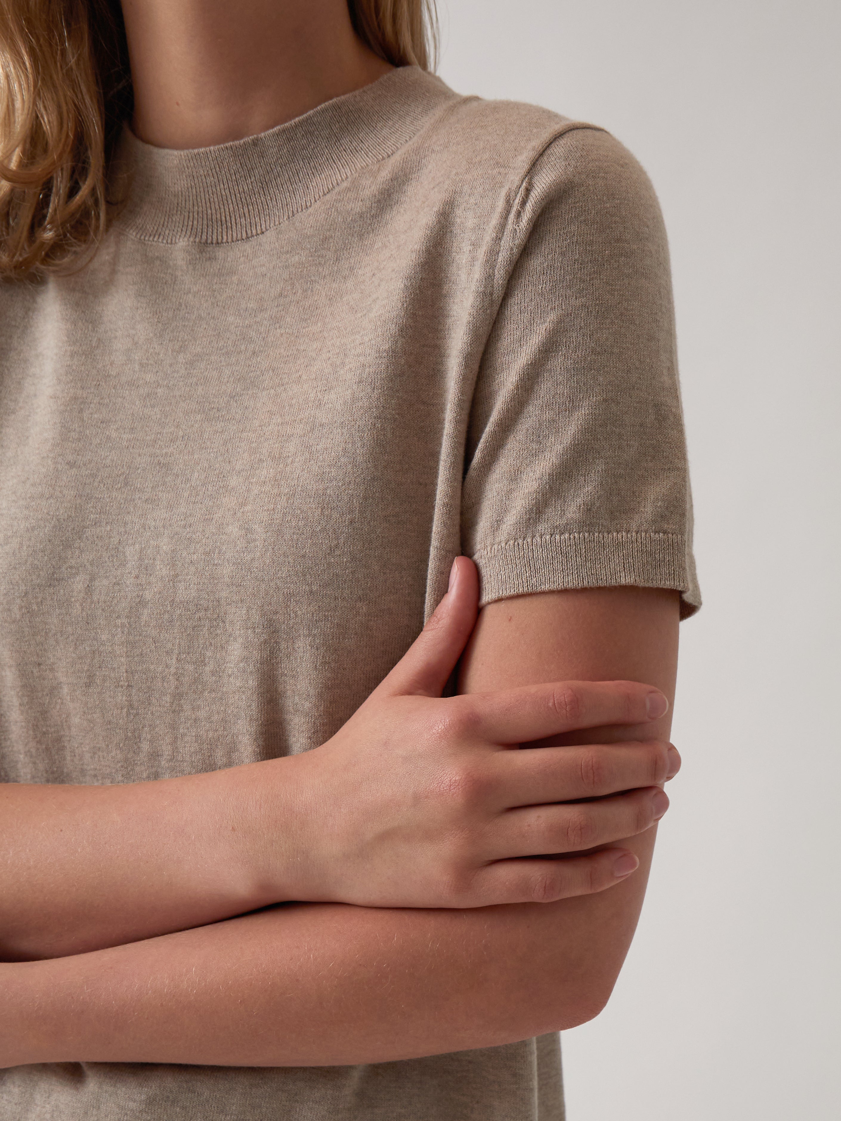 Cotton Cashmere Lounge Tee | Natural-2