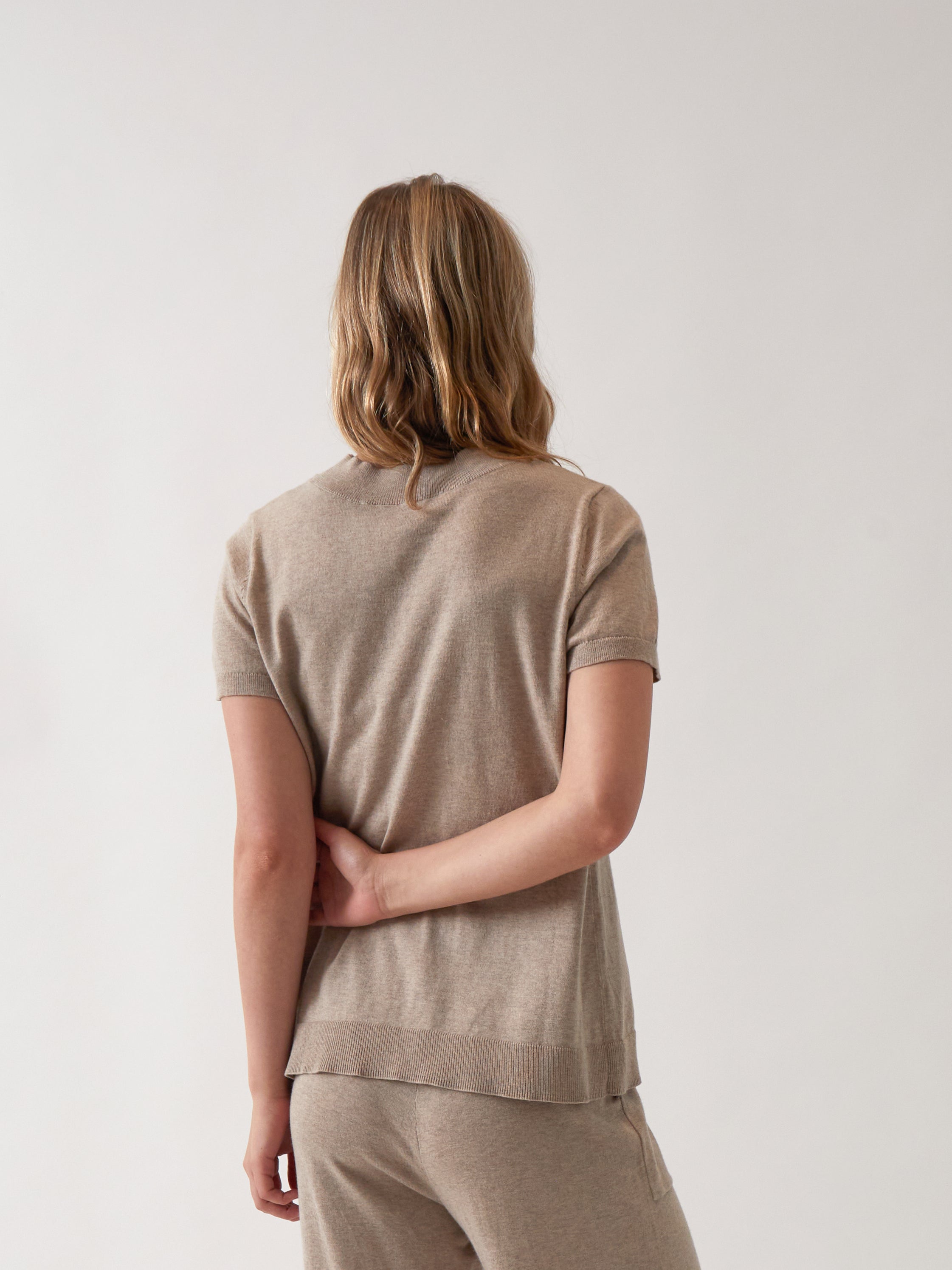 Cotton Cashmere Lounge Tee | Natural-4