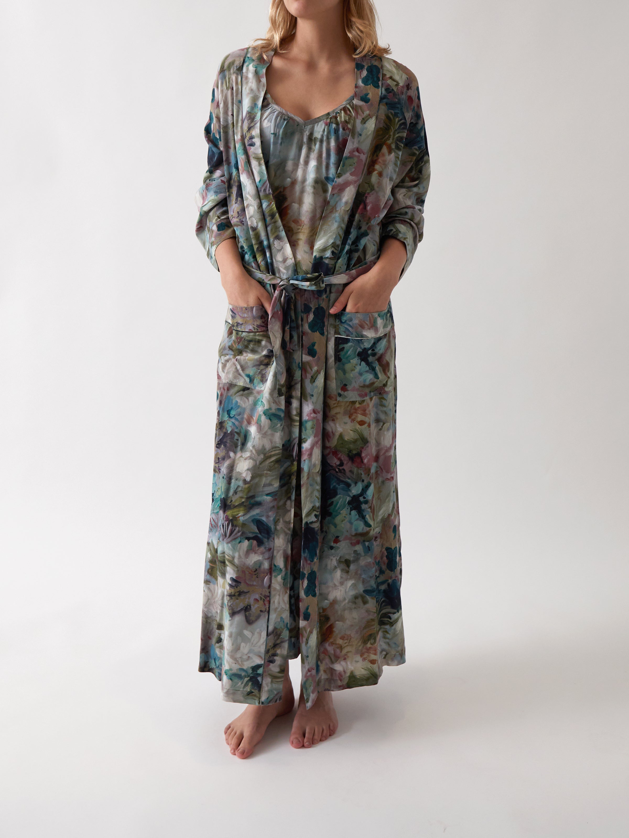 Florence Full Length Robe | Floral-1
