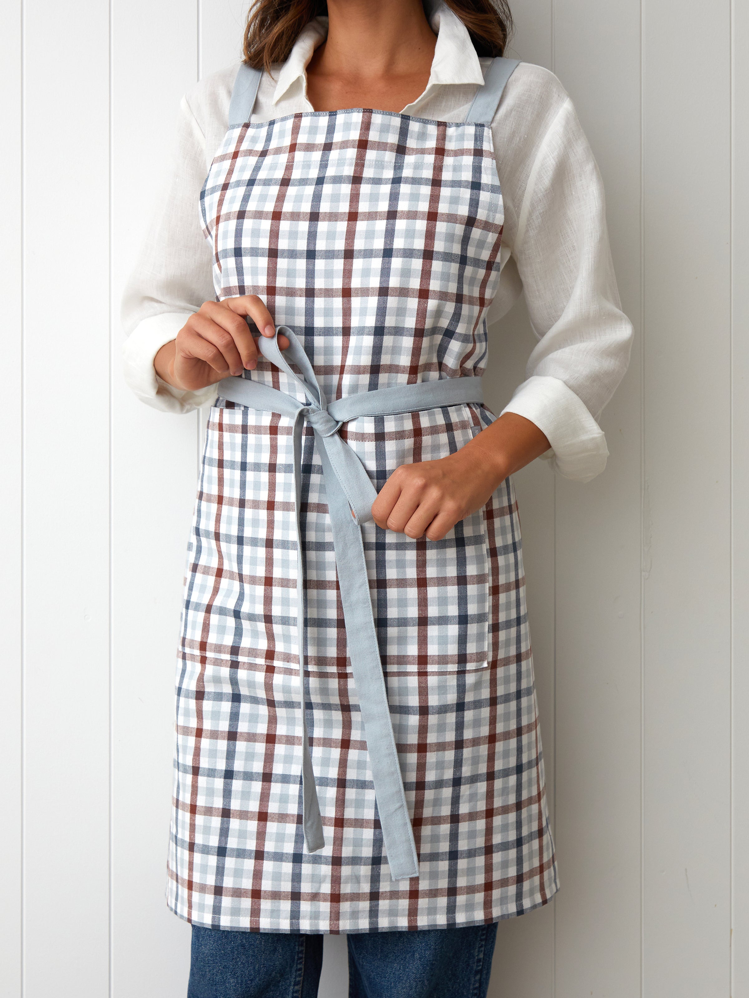 Home To Roost Crossover Apron | Gingham-1