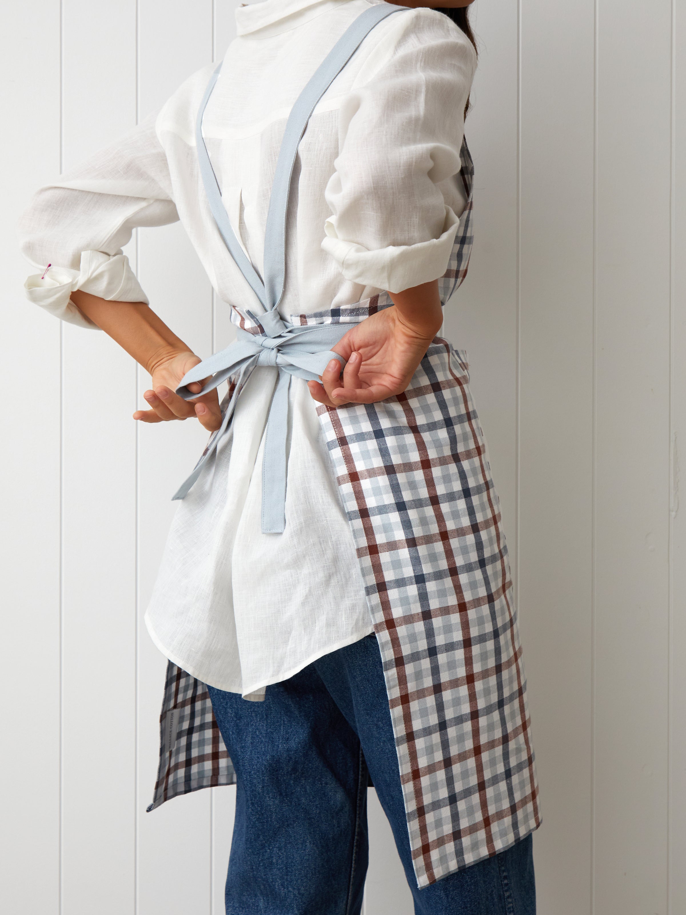 Home To Roost Crossover Apron | Gingham-4