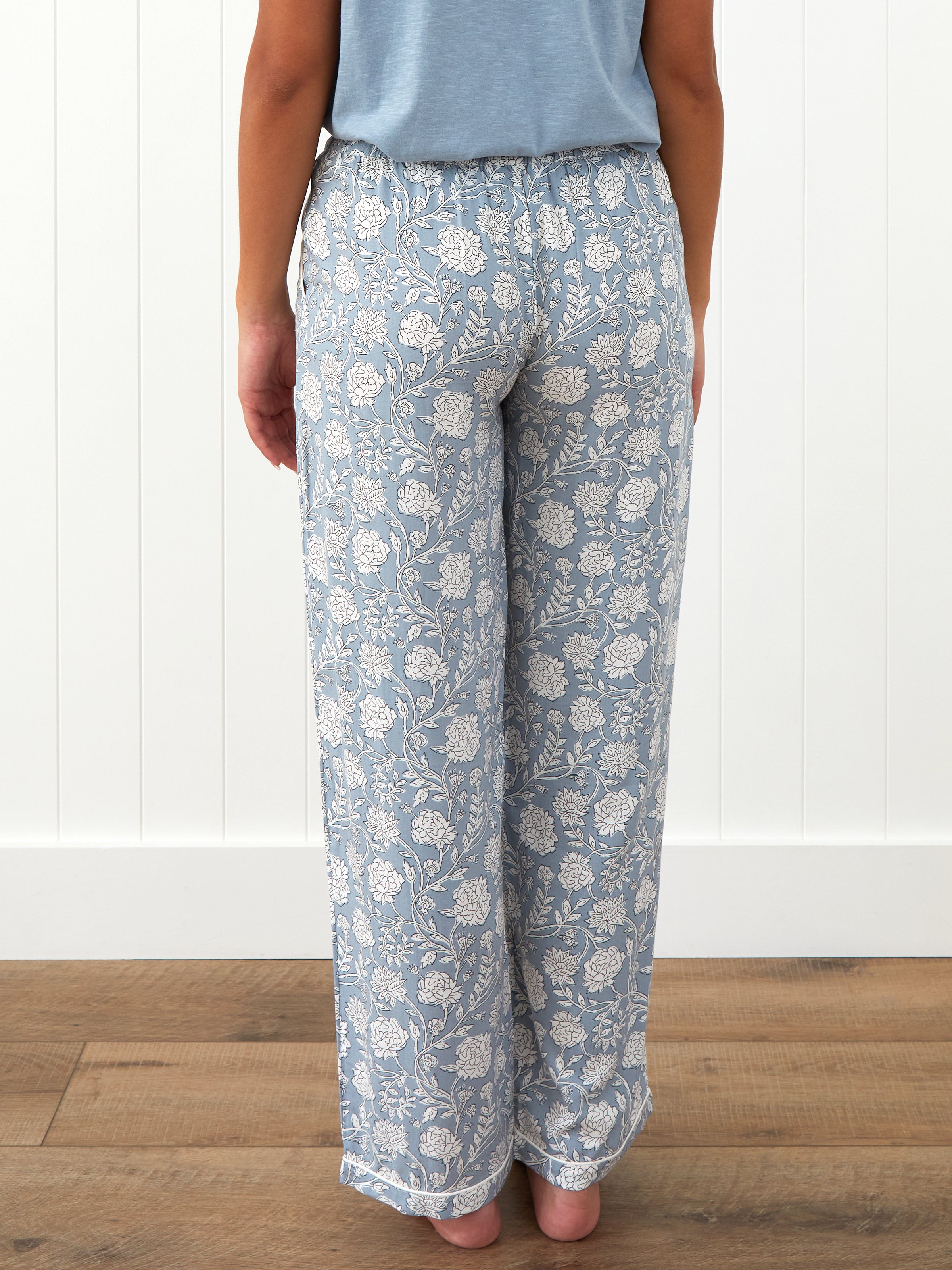 Kira PJ Pants | Blue Floral-4