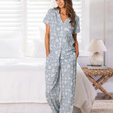 Kira PJ Pants | Blue Floral-5