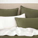 Loft Linen Duvet Cover Set in Olive | Olive-2