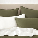 Loft Linen Duvet Cover Set in Olive | Olive-2