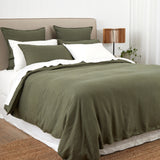 Loft Linen Duvet Cover Set in Olive | Olive-3