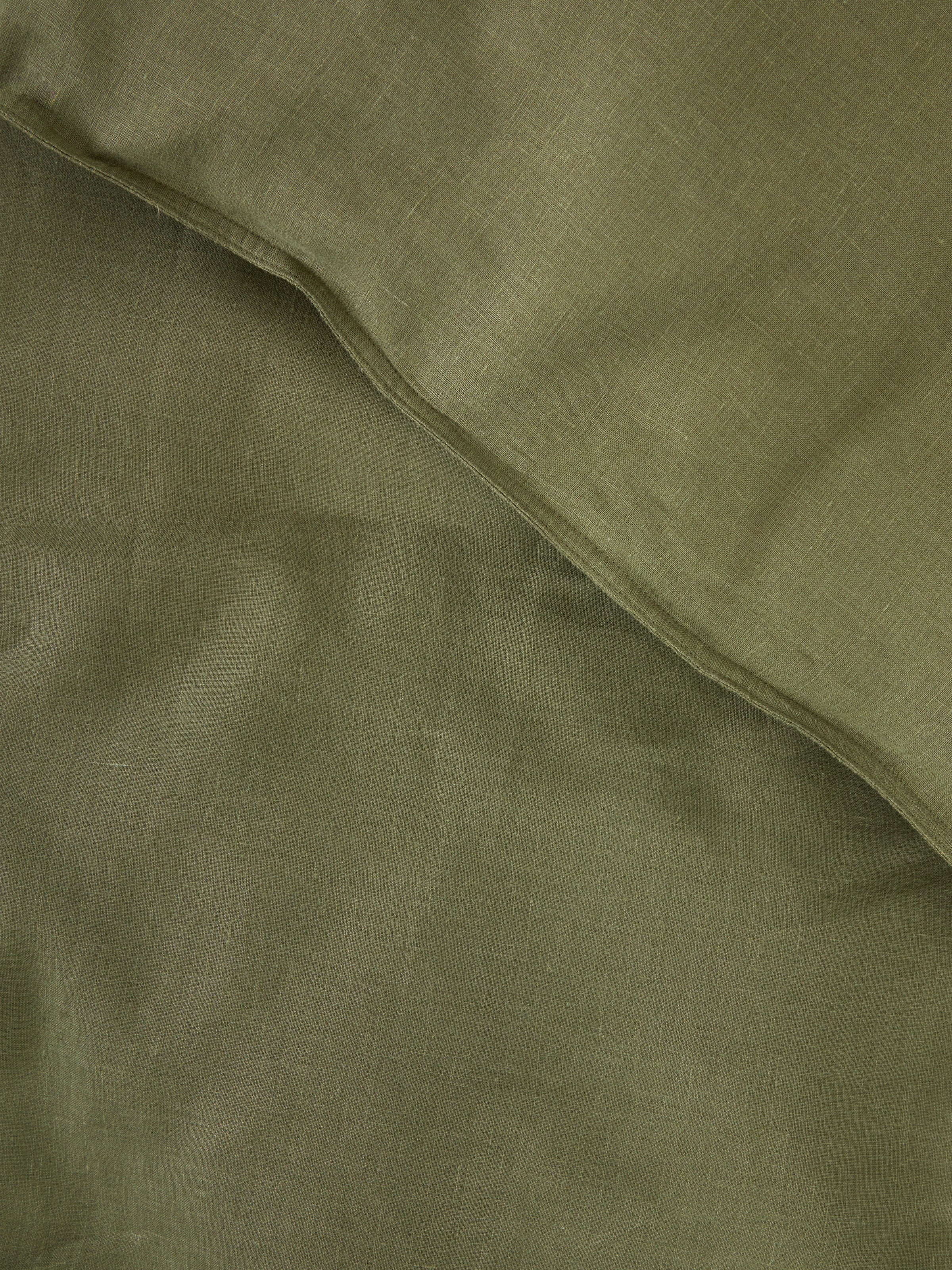 Loft Linen Duvet Cover Set in Olive | Olive-4