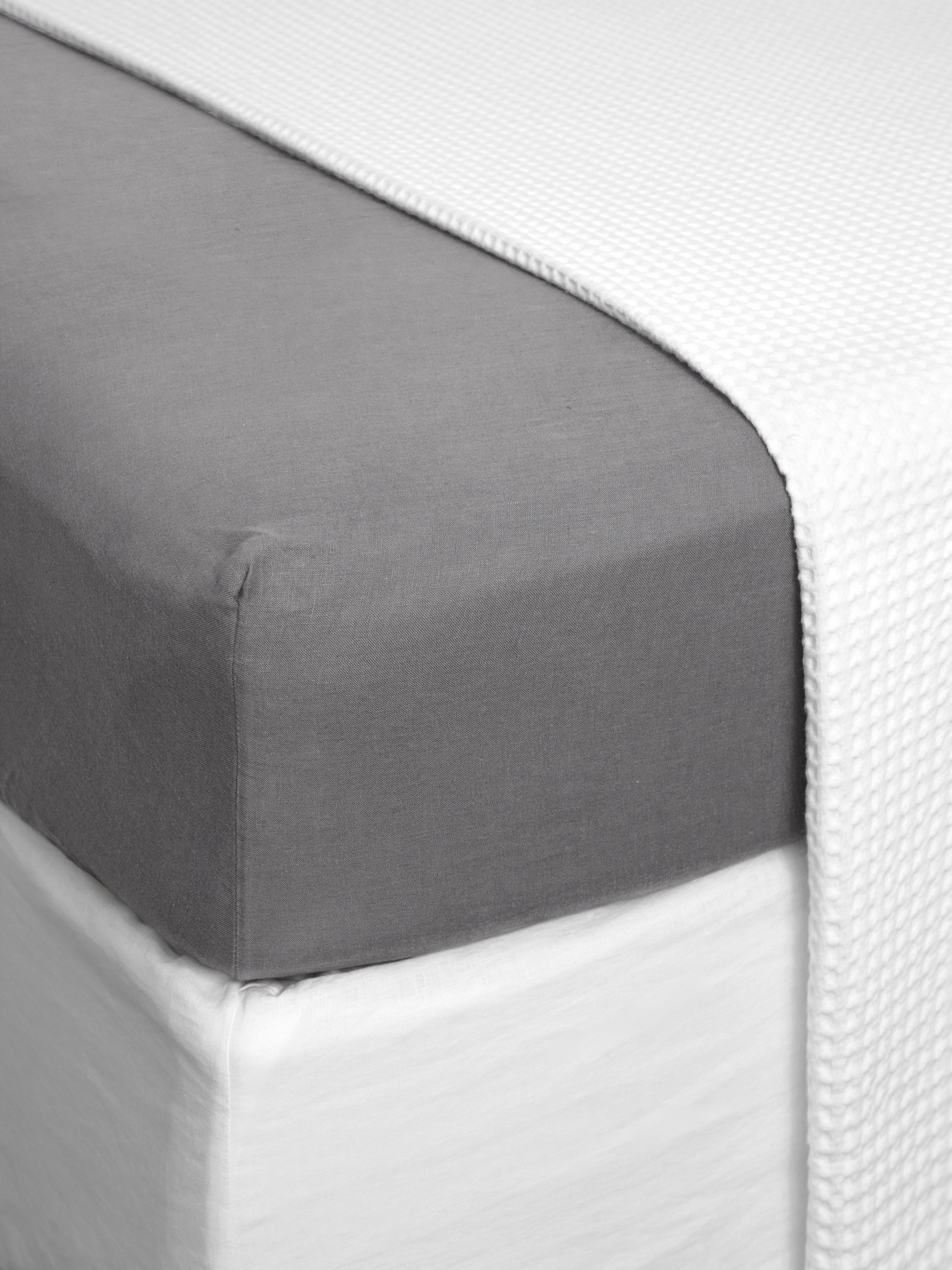 Loft Linen Fitted Sheet | Slate-1