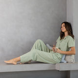 Lucie PJ Pants | Green Gingham-3