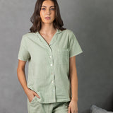 Lucie PJ Shirt | Green Gingham-3