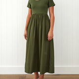 Malta Poplin Dress | Olive-1