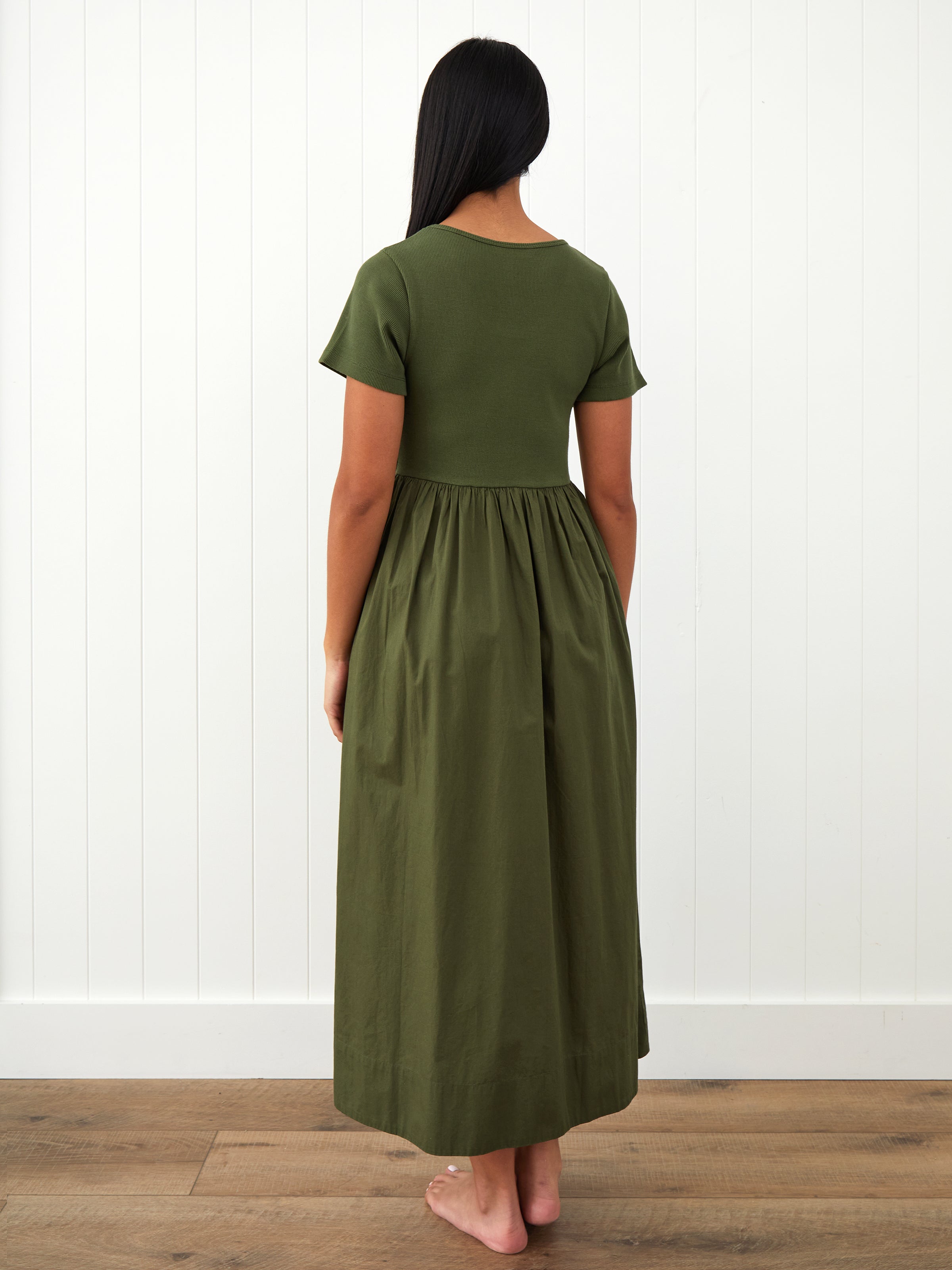 Malta Poplin Dress | Olive-4