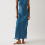 Monaco Linen Bias Dress | Ocean-1