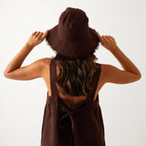 Monaco Linen Hat | Chocolate-4