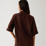 Monaco Linen Shirt | Chocolate-4
