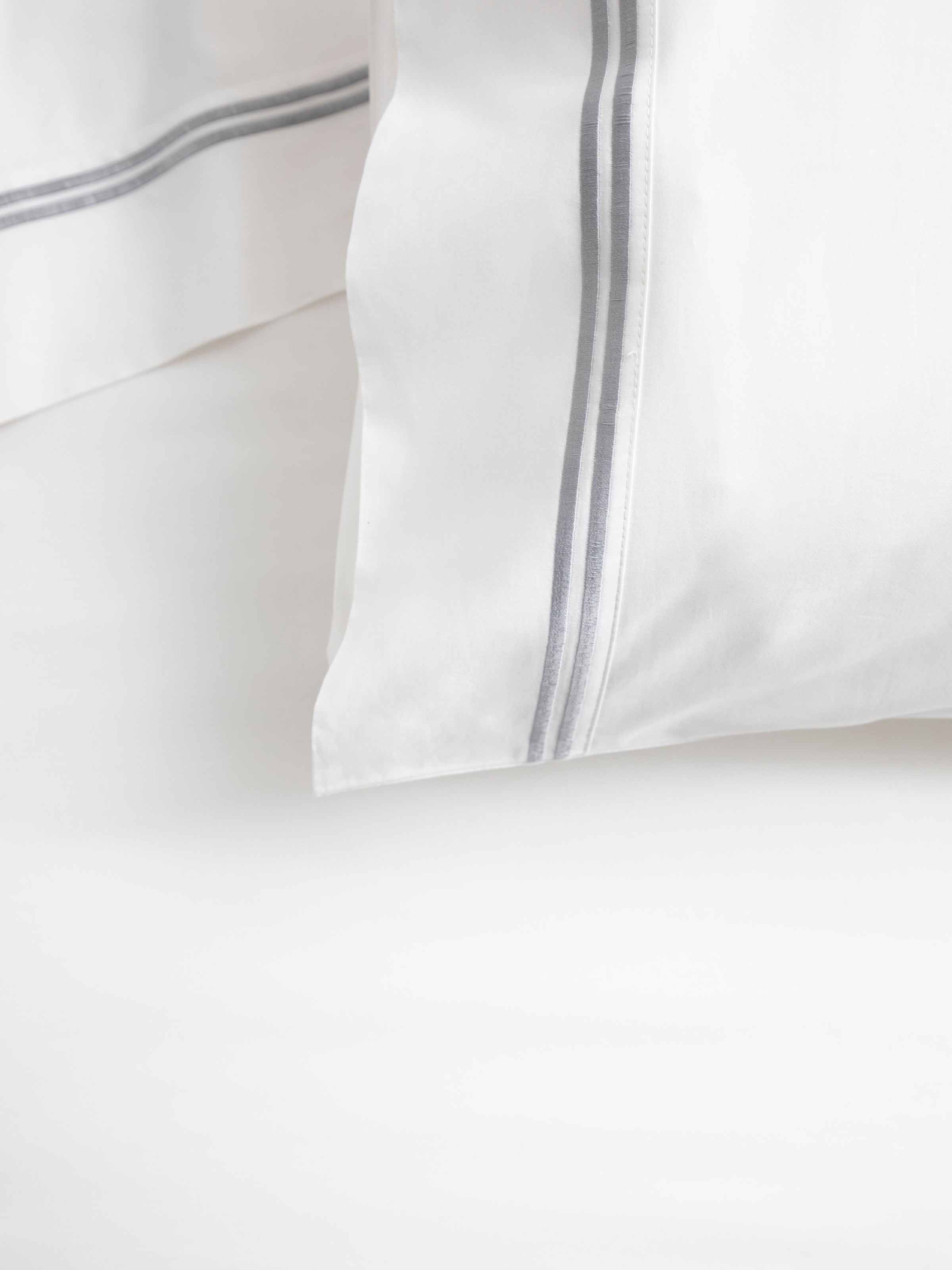 Monarch Flat Embroidery Sheet | Grey White-2