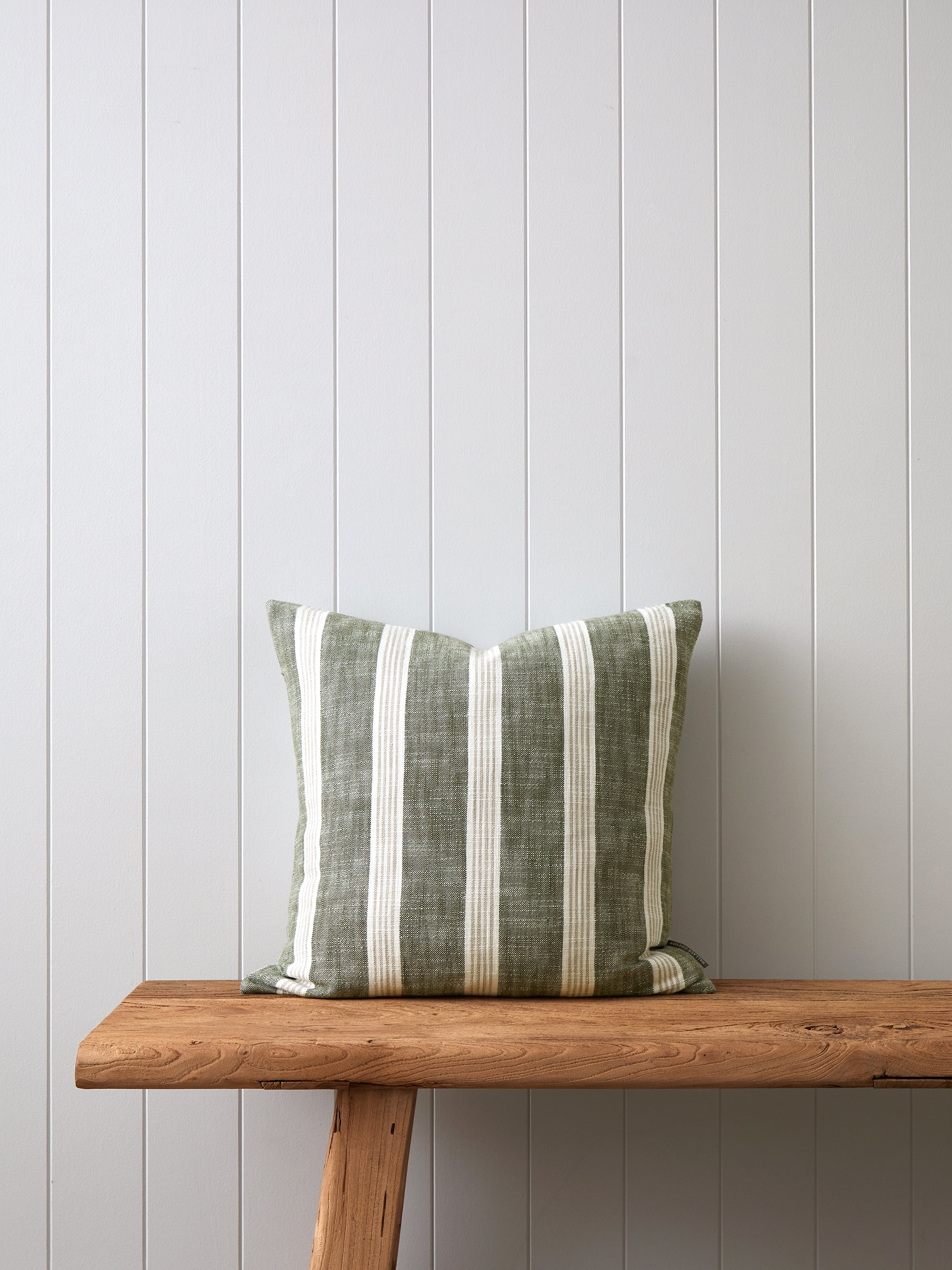 Olsen Square Cushion Cover | Sage Stripe-1
