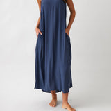 Palmero Rayon Dress | Navy-1