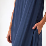 Palmero Rayon Dress | Navy-2