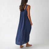 Palmero Rayon Dress | Navy-4