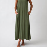 Palmero Rayon Dress | Olive-1