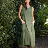 Palmero Rayon Dress | Olive-3
