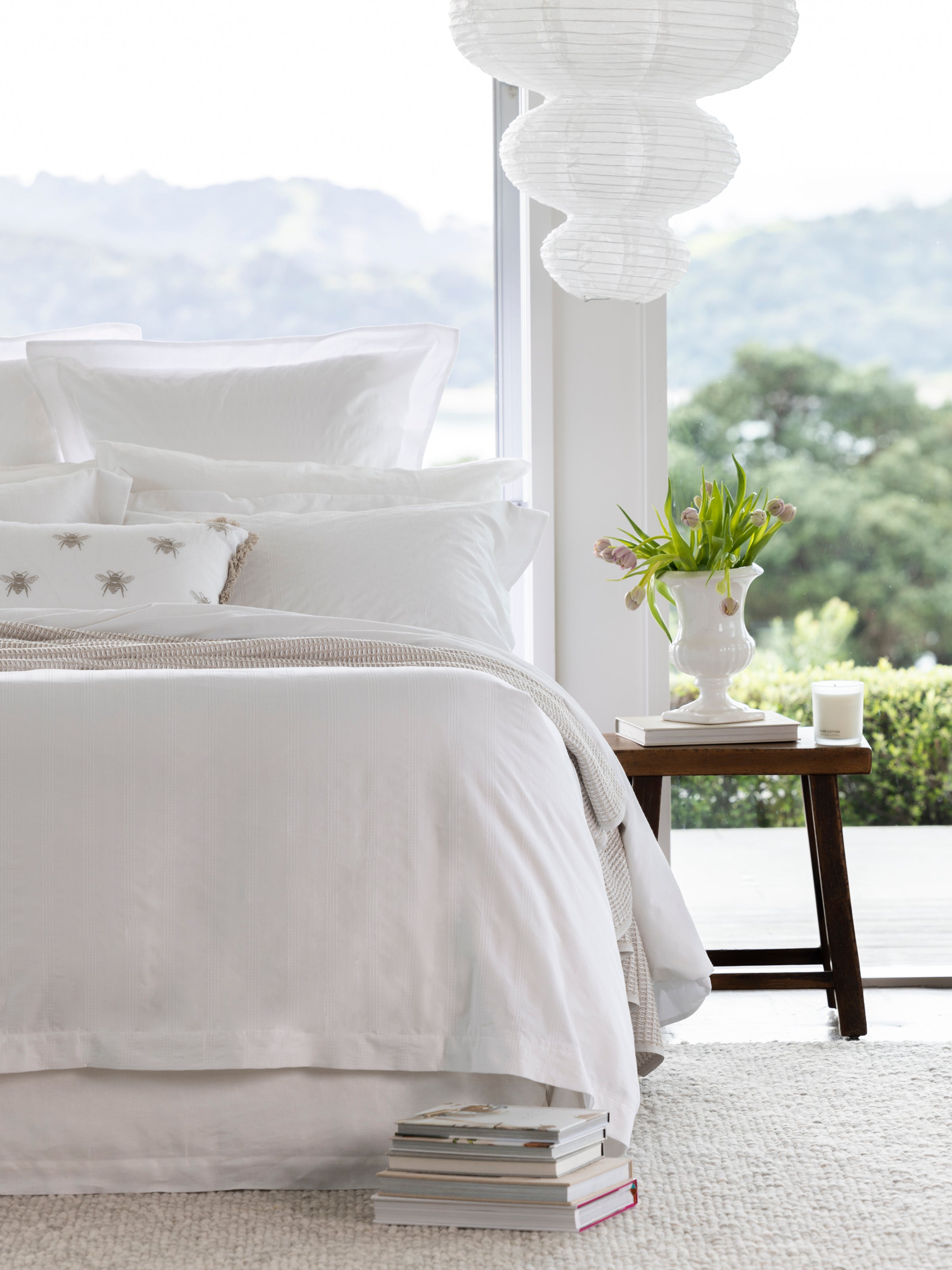 Patience Duvet Cover Set | White-5