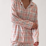 Penny Organic Cotton Knit PJ Shirt | Pink Gingham-1